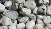 Load image into Gallery viewer, THREE (3) RAINBOW MOONSTONE Tumbled Stones Medium/Large Natural Tumble Stones