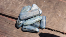 Load image into Gallery viewer, SIX (6) BLUE KYANITE Tumbled Stones Medium/Large Natural Tumble Stones