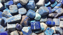 Load image into Gallery viewer, SIX (6) LAPIS LAZULI Tumbled Stones Medium/Large Natural Tumble Stones