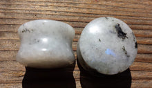 Load image into Gallery viewer, RARE! Pair of Real RAINBOW MOONSTONE Plugs Gauges Body Jewelry Double Flared - Pick Size