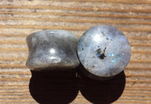 Load image into Gallery viewer, RARE! Pair of Real RAINBOW MOONSTONE Plugs Gauges Body Jewelry Double Flared - Pick Size