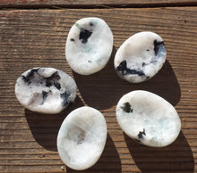 Load image into Gallery viewer, RAINBOW MOONSTONE Worry Stone Natural Stone Hand Carved Gemstone Worry Stone