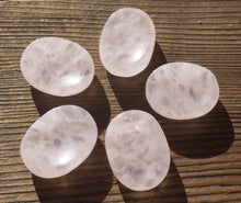Load image into Gallery viewer, ROSE QUARTZ Worry Stone Natural Stone Hand Carved Gemstone Worry Stone