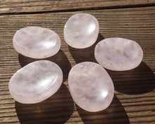 Load image into Gallery viewer, ROSE QUARTZ Worry Stone Natural Stone Hand Carved Gemstone Worry Stone