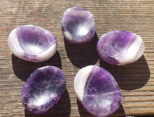 Load image into Gallery viewer, AMETHYST Worry Stone Natural Stone Hand Carved Gemstone Worry Stone