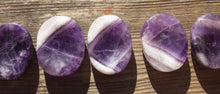 Load image into Gallery viewer, AMETHYST Worry Stone Natural Stone Hand Carved Gemstone Worry Stone