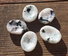 Load image into Gallery viewer, RAINBOW MOONSTONE Worry Stone Natural Stone Hand Carved Gemstone Worry Stone