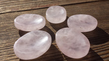 Load image into Gallery viewer, ROSE QUARTZ Worry Stone Natural Stone Hand Carved Gemstone Worry Stone