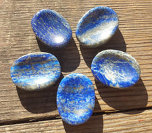 Load image into Gallery viewer, LAPIS LAZULI Worry Stone Natural Stone Hand Carved Gemstone Worry Stone