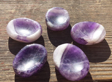 Load image into Gallery viewer, AMETHYST Worry Stone Natural Stone Hand Carved Gemstone Worry Stone