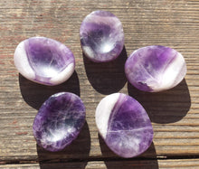 Load image into Gallery viewer, AMETHYST Worry Stone Natural Stone Hand Carved Gemstone Worry Stone