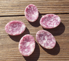 Load image into Gallery viewer, LEPIDOLITE Worry Stone Natural Stone Hand Carved Gemstone Worry Stone