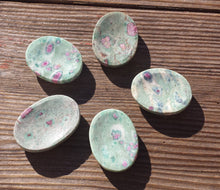 Load image into Gallery viewer, RUBY IN FUCHSITE Worry Stone Natural Stone Hand Carved Gemstone Worry Stone