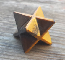 Load image into Gallery viewer, GEMSTONE MERKABA STAR Natural Tiger Eye (One)