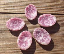 Load image into Gallery viewer, LEPIDOLITE Worry Stone Natural Stone Hand Carved Gemstone Worry Stone