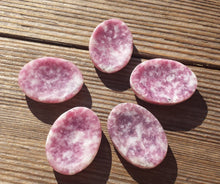 Load image into Gallery viewer, LEPIDOLITE Worry Stone Natural Stone Hand Carved Gemstone Worry Stone