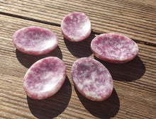 Load image into Gallery viewer, LEPIDOLITE Worry Stone Natural Stone Hand Carved Gemstone Worry Stone