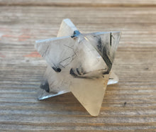 Load image into Gallery viewer, GEMSTONE MERKABA STAR Natural Tourmilated Quartz (One)