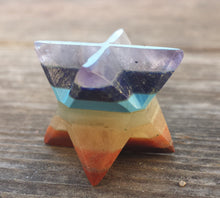 Load image into Gallery viewer, GEMSTONE MERKABA STAR Natural 7 Chakra Bonded (One)