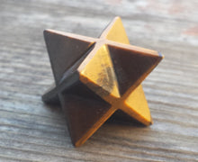 Load image into Gallery viewer, GEMSTONE MERKABA STAR Natural Tiger Eye (One)