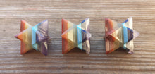Load image into Gallery viewer, GEMSTONE MERKABA STAR Natural 7 Chakra Bonded (One)