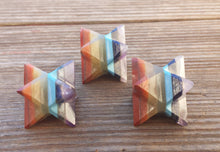Load image into Gallery viewer, GEMSTONE MERKABA STAR Natural 7 Chakra Bonded (One)
