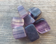 Load image into Gallery viewer, PURPLE FLUORITE TUMBLED Stone One (1) Medium/Large Natural Tumble Stone