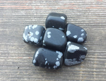 Load image into Gallery viewer, SNOWFLAKE OBSIDIAN TUMBLED Stone One (1) Medium/Large Natural Tumble Stone