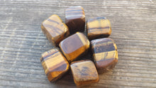 Load image into Gallery viewer, THREE (3) TIGER EYE Tumbled Stones Medium/Large Natural Tumble Stones