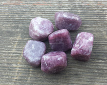 Load image into Gallery viewer, THREE (3) LEPIDOLITE TUMBLED Stones Medium/Large Natural Tumble Stones