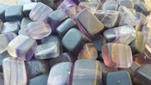Load image into Gallery viewer, SIX (6) PURPLE FLUORITE Tumbled Stones Medium/Large Natural Tumble Stones