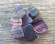 Load image into Gallery viewer, SIX (6) PURPLE FLUORITE Tumbled Stones Medium/Large Natural Tumble Stones