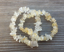Load image into Gallery viewer, RUTILATED QUARTZ Natural Stone Gemstone Stretchy Chip Bracelet