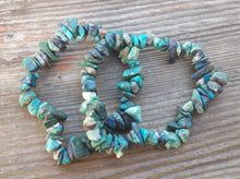 Load image into Gallery viewer, CHRYSOCOLLA Natural Stone Gemstone Stretchy Chip Bracelet
