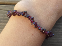 Load image into Gallery viewer, GARNET Natural Stone Gemstone Stretchy Chip Bracelet