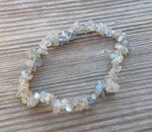 Load image into Gallery viewer, LABRADORITE Natural Stone Gemstone Stretchy Chip Bracelet