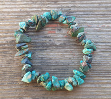 Load image into Gallery viewer, CHRYSOCOLLA Natural Stone Gemstone Stretchy Chip Bracelet