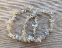 Load image into Gallery viewer, LABRADORITE Natural Stone Gemstone Stretchy Chip Bracelet