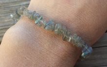 Load image into Gallery viewer, LABRADORITE Natural Stone Gemstone Stretchy Chip Bracelet