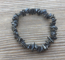 Load image into Gallery viewer, BLACK TOURMALINE Natural Stone Gemstone Stretchy Chip Bracelet