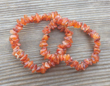 Load image into Gallery viewer, CARNELIAN Natural Stone Gemstone Stretchy Chip Bracelet