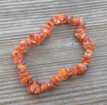 Load image into Gallery viewer, CARNELIAN Natural Stone Gemstone Stretchy Chip Bracelet