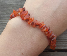 Load image into Gallery viewer, CARNELIAN Natural Stone Gemstone Stretchy Chip Bracelet