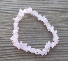 Load image into Gallery viewer, ROSE QUARTZ Natural Stone Gemstone Stretchy Chip Bracelet