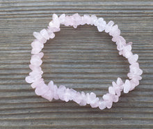 Load image into Gallery viewer, ROSE QUARTZ Natural Stone Gemstone Stretchy Chip Bracelet