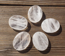 Load image into Gallery viewer, CLEAR QUARTZ Worry Stone Natural Stone Hand Carved Gemstone Worry Stone