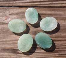 Load image into Gallery viewer, GREEN AVENTURINE Worry Stone Natural Stone Hand Carved Gemstone Worry Stone
