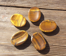 Load image into Gallery viewer, TIGER EYE Worry Stone Natural Stone Hand Carved Gemstone Worry Stone