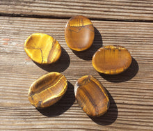 Load image into Gallery viewer, TIGER EYE Worry Stone Natural Stone Hand Carved Gemstone Worry Stone
