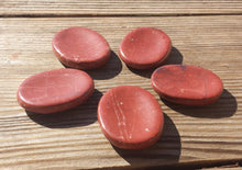 Load image into Gallery viewer, RED JASPER Worry Stone Natural Stone Hand Carved Gemstone Worry Stone